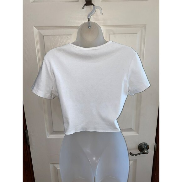 Vintage Looney Tunes Tweety Bird Embroidered Womens White Crop Top T-Shirt - Picture 2 of 8